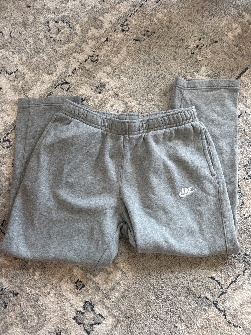 Nike Gray Men's Sweatpants with White Swoosh